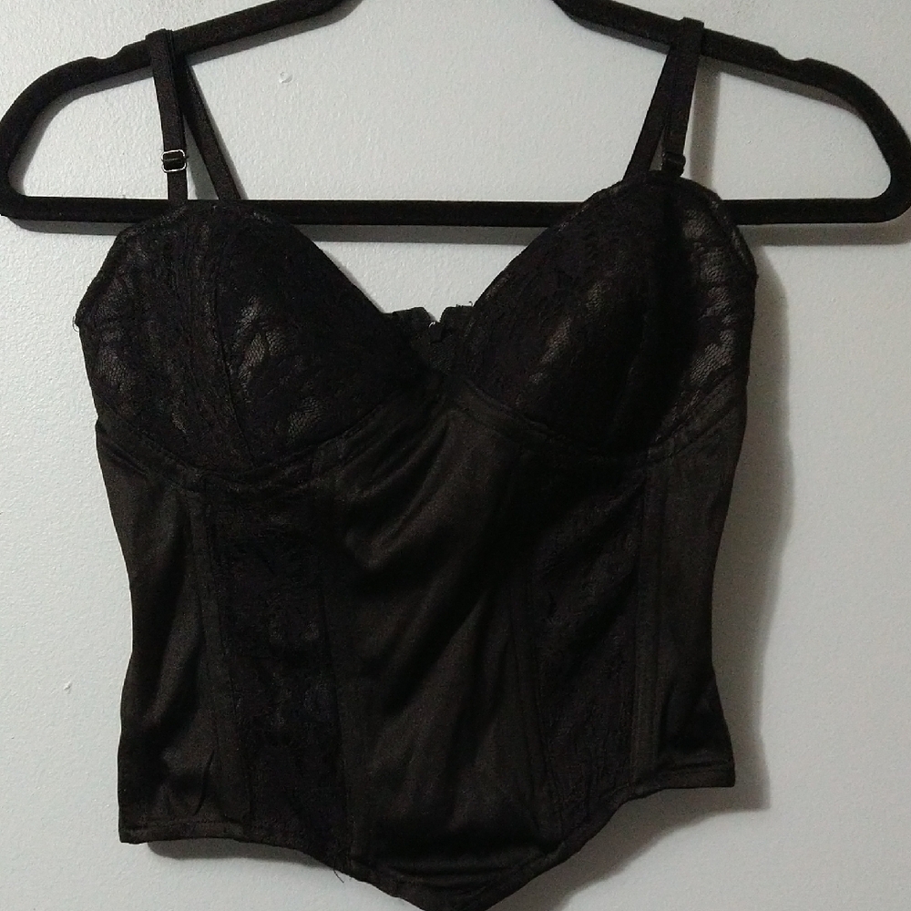 Franco American Elegant Black Lace Bustier Size M